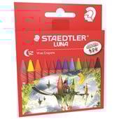 STAEDTLER LUNA WAX CRAYONS ASSORTED COLOURS BOX 12