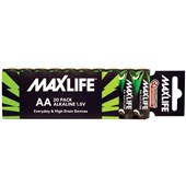 MAXLIFE BATTERY ALKALINE SIZE AA PACK 20