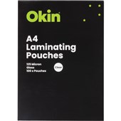 OKIN LAMINATING POUCH A4 80 MICRON GLOSS BOX 100