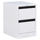 PRECISION CLASSIC FILING CABINET 2 DRAWER W470 X D620 X H720MM WHITE SATIN