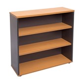 FIRSTLINE BOOKCASE 2 SHELVES W900 X D300 X H900MM IRONSTONE AND BEECH