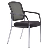 BURO LINDIS VISITOR CHAIR 4LEG BASE WITH ARMS MESH BACK BLACK
