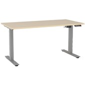 KNIGHT AGILE ELECTRIC DESK W1500 X D800 X H6801130MM SILVER FRAME NORDIC MAPLE TOP