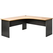 PULSE WORKSTATION W1500 X W1500 X D600 X H730MM BEECH TOP IRONSTONE SLAB