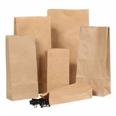 UNIBAG HEAVY DUTY PAPER BAG NO0 BLOCK BOTTOM W90 X H205 X D50MM BROWN PACK 500