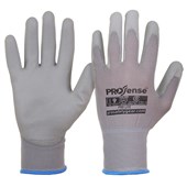 PROSENSE PROLITE PUN SAFETY GLOVES PU PALM ON NYLON LINER SIZE 9 PAIR GREY