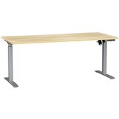 AGILE BOOST ELECTRIC DESK W1800 X D800 X H7201200MM SILVER FRAME ATLANTIC OAK TOP