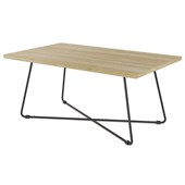 KNIGHT ZION COFFEE TABLE W1000 X D600 X H450MM BLACK FRAME ATLANTIC OAK TOP