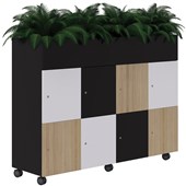 MASCOT LOCKERS WITH PLANTER MOBILE 2 TIER 4 BANK KEYED LOCKING STANDARD COLOURS