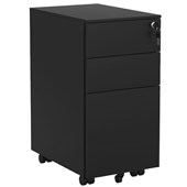 KNIGHT BOOST SLIMLINE MOBILE 2 DRAWER 1 FILE BLACK