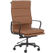 KNIGHT VOGUE HIGHBACK CHAIR BLACK FRAME TAN LEATHER UNASSEMBLED