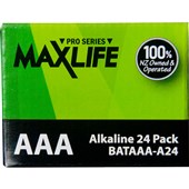 MAXLIFE BATTERY ALKALINE SIZE AAA PACK 24