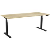 KNIGHT HAVEN ELECTRIC DESK W1800 X D800 X H6301280MM BLACK FRAME ATLANTIC OAK TOP