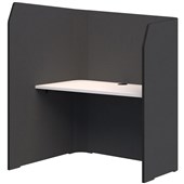 SONIC FOCUS POD LEFTHAND H1500 X L1200MM CHARCOAL GREY FRAME SNOW VELVET TOP