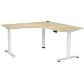 KNIGHT HAVEN ELECTRIC WORKSTATION W1500W X D700 X H6301280MM WHITE FRAME ATLANTIC OAK TOP