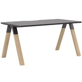 KNIGHT LIGNA FIXED HEIGHT DESK W1500 x D800MM BLACK TOP