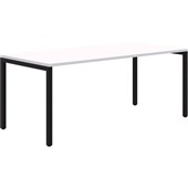 AVERO CANTEEN TABLE 1800X800MM BLACK FRAME SNOW VELVET TOP