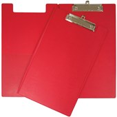 OKIN CLIPBOARD DOUBLE PVC FOOLSCAP RED