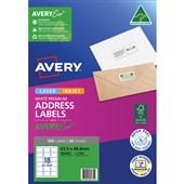 AVERY 952001 L7161 QUICK PEEL ADDRESS LABEL SURE FEED LASER 18UP WHITE PACK 20